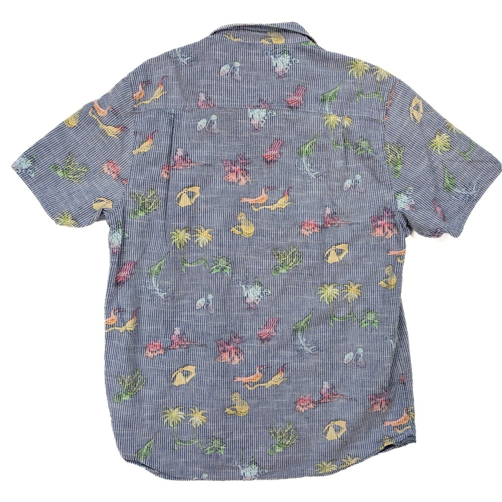 Tommy Bahama Hawaiian‎ Striped Button Up Palm Versational Men's Size Medium - Picture 5 of 6
